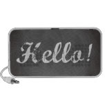 Hello! Trendy gray chalkboard iPhone Speaker