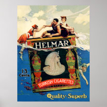 Helmar Turkish Cigarettes Art Deco Add Print