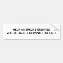 HELP AMERICA'S ENEMIES BUMPER STICKER