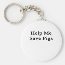 Help Me Save Pigs Keychain