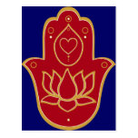 Henna Hamsa Lotus Postcard
