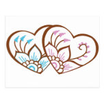 Henna Heart Double Postcard