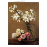 Henri Fantin-Latour Roses and Lilies Note Card