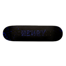 henry blue lightning laser star custom skateboard