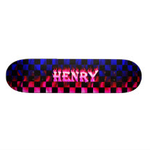 Henry pink fire Skatersollie skateboard.