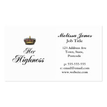 Her Highness (part of his and hers set) Business Cards