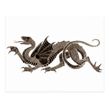 Heraldic Dragon in Sepia Post Cards