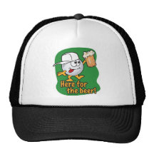 Here For The Beer Cartoon Golfer Mesh Hats