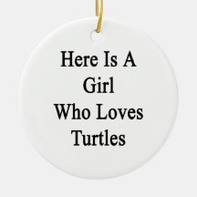 Here Is A Girl Who Loves Turtles Christmas Tree Ornament