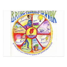 Here is our Bring Yourself to Work Wheel design Post Card
