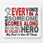 HERO COMES ALONG 1 Dad BRAIN CANCER T-Shirts Mousemats