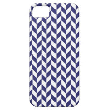 Herringbone - Navy and White iPhone 5 Covers