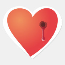 Herz Schuss heart bullet hole Herz Aufkleber