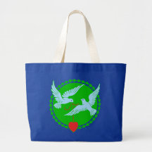 Herz Tauben heart doves Tragetasche