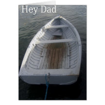 Hey dad white boat greeting card