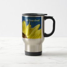 Hi Grandma! Coffee Mug gifts Yellow Sunflower