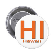 HI Hawaii plain orange Button