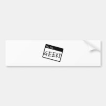 hi i'm geeky bumper stickers