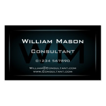 Hi-Res Blue Monogram Professional Business Card