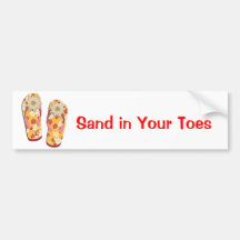 Hibiscus Beaded Flip Flops Bumper Sticker