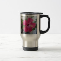 Hibiscus design stainless steel travel mug