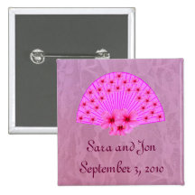 Hibiscus Fan on Pink Lace