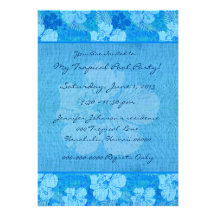 Hibiscus Flowers Blue Batik Fabric Announcement