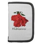 Hibiscus Red Flower With Text Folio Planner