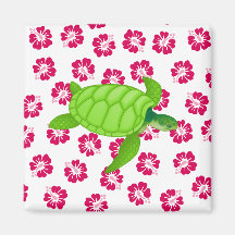 hibiscus-SeaTurtle Customise it! Fridge Magnets