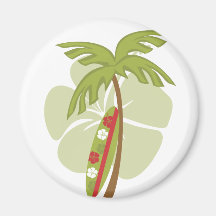 Hibiscus Surfboard Magnets