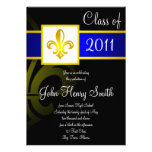 High School Graduation Invitation Blue on Black