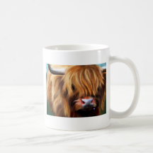Highland Cow Painting Coffee Mugs