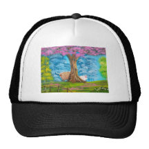 HIGHLAND COW SHEEP FOLK PAINTING MESH HATS