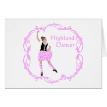 Highland Dancer Pink Aboyne Greeting Cards