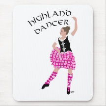 Highland Dancer Pink Mouse Pads