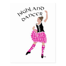 Highland Dancer Pink Post Card