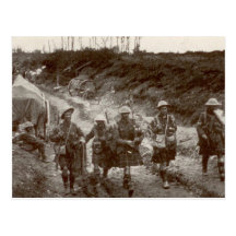 Highlanders in WWI Postcard