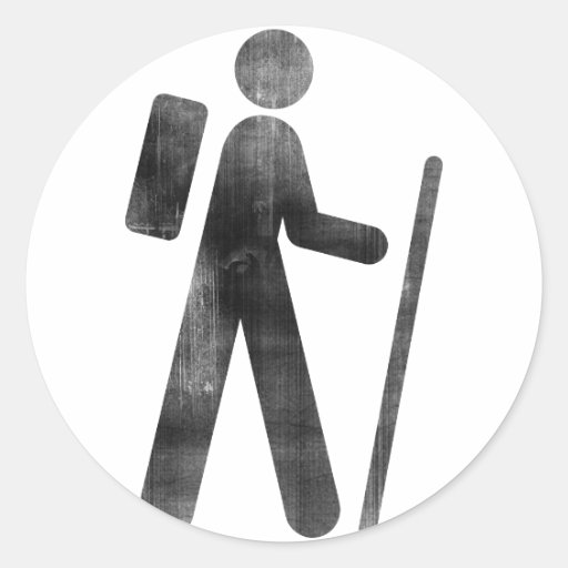 Hiker Round Sticker