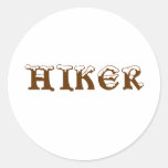 Hiker. Snow Top Letters. Brown and White. Stickers