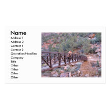 Hiking a bridge across a stream business cards