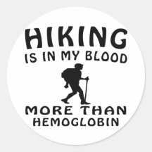 Hiking Design Round Stickers