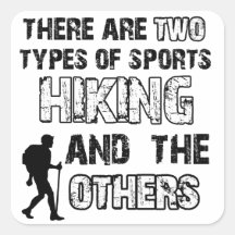 Hiking designs for lovers of the sport square sticker