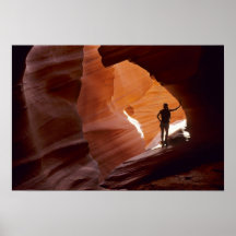 Hiking in the Corkscrew section of Antelope Poster