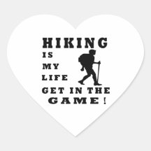 Hiking Is My Life Heart Stickers