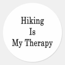 Hiking Is My Therapy Round Stickers