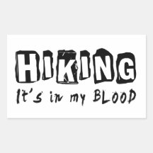 Hiking It's in my blood Rectangle Sticker