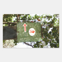Hiking Sign Rectangular Stickers