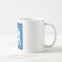 Hiking Street Sign Coffee Mugs