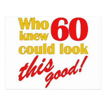 Hilarious 60th Birthday Gifts Postcards