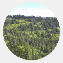 Hills of Trees Round Sticker